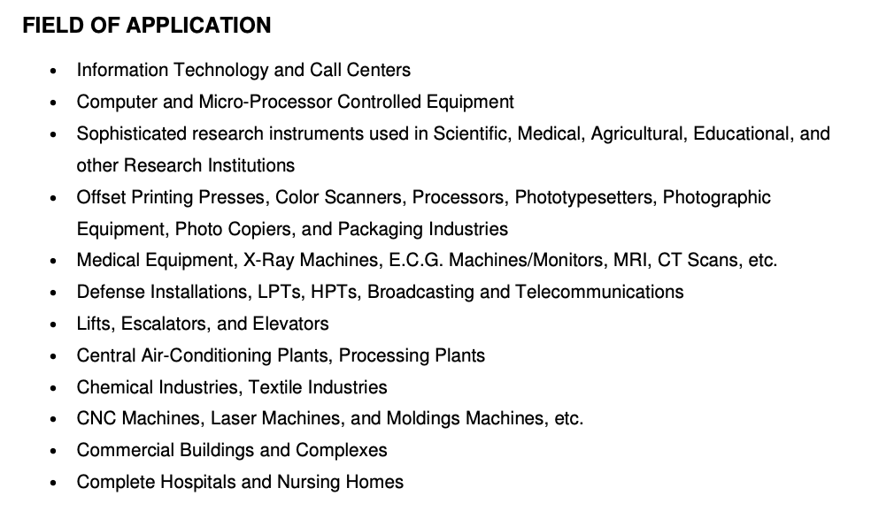 Specification Sheet 1